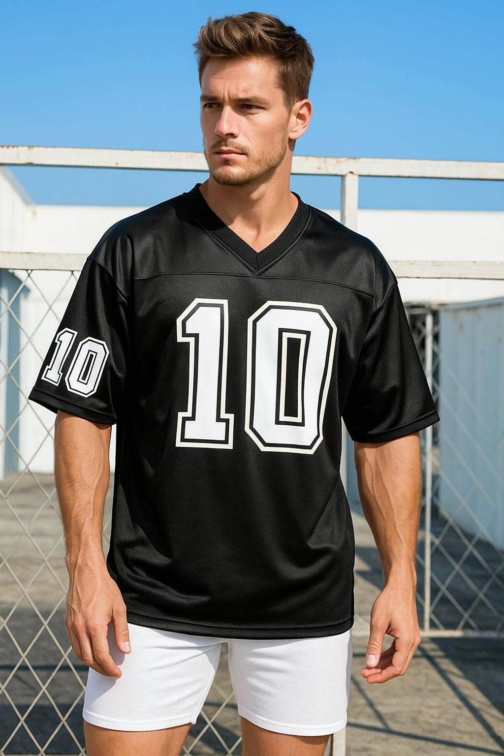 No. 10 Drop Shoulder Unisex Sports T-Shirt