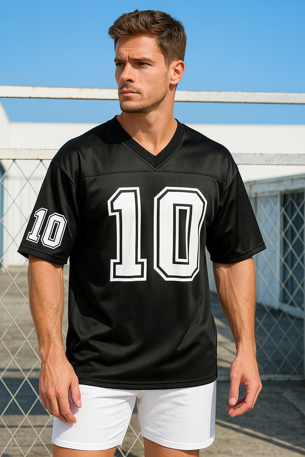 No. 10 Drop Shoulder Unisex Sports T-Shirt