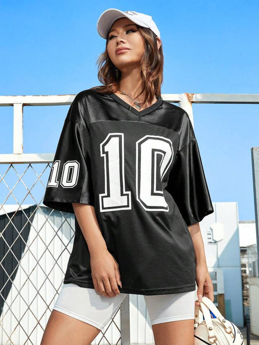 No. 10 Drop Shoulder Unisex Sports T-Shirt