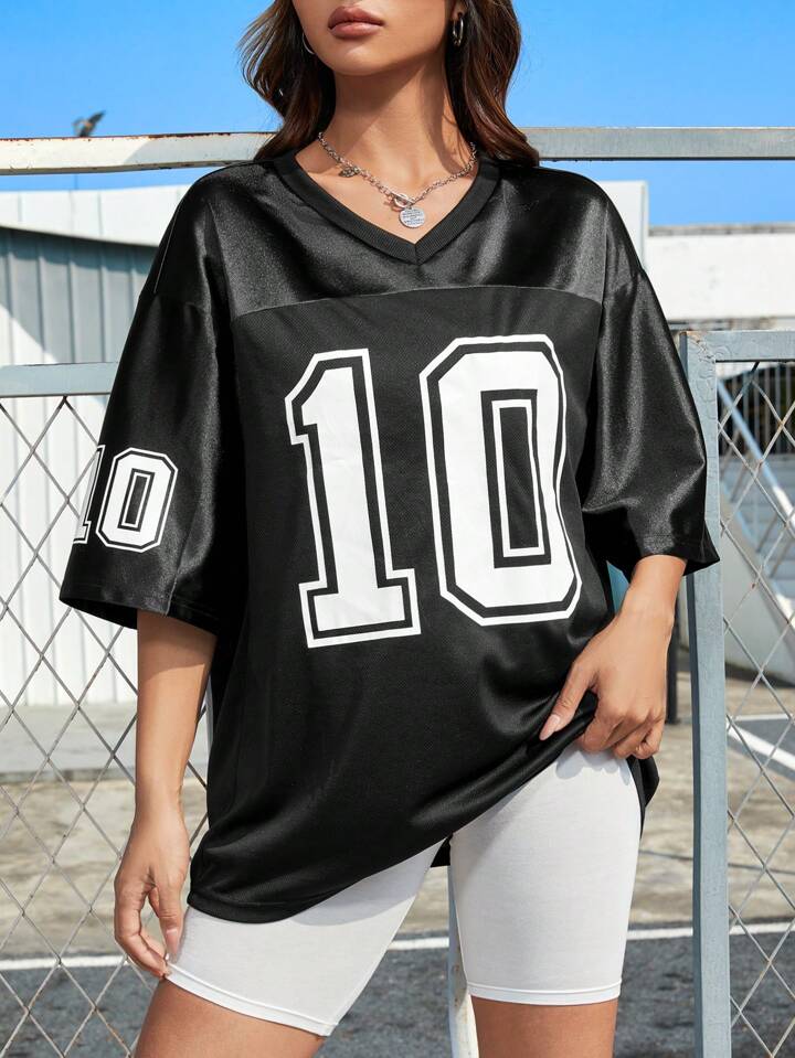 No. 10 Drop Shoulder Unisex Sports T-Shirt