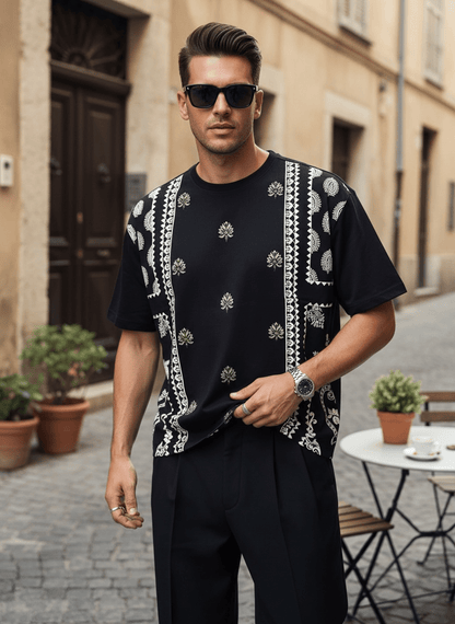 Hand Printed Floral T-Shirt